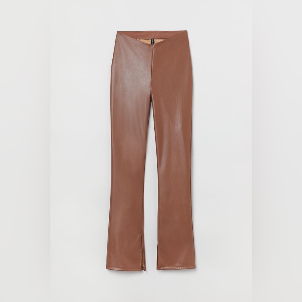 H&M Brown Leather Flared Legging